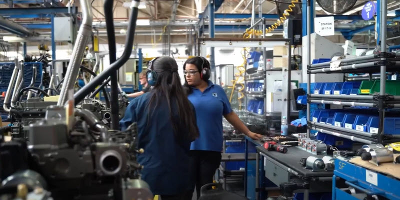 two female manufacturing workers at Galway facility