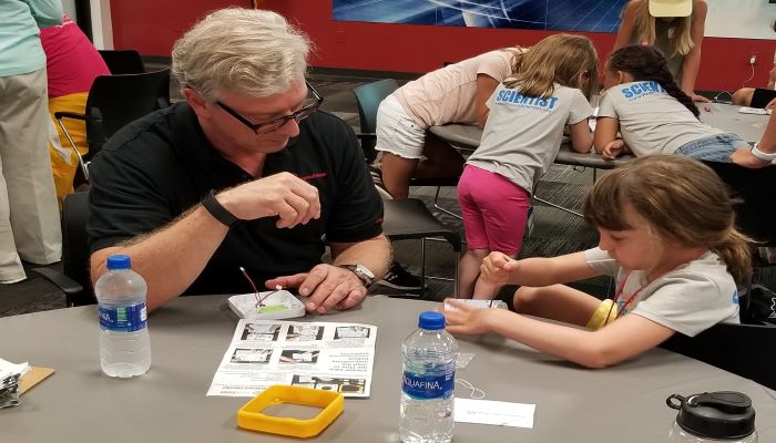 Steve Hagood working with a project scientist student