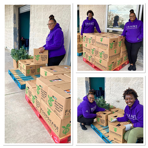 Alicia volunteering with coworkers